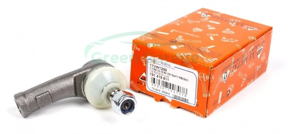 Наконечник рулевой тяги Golf III/Passat B3/B4 Л. (L-74mm,конус 14mm) ASMETAL 17VW1250 (фото 1)