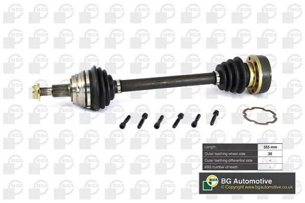 Полуось Octavia/Golf 97-05 1.4/1.6i/1.9d (36z/555mm) Л. BGA DS9617L (фото 1)