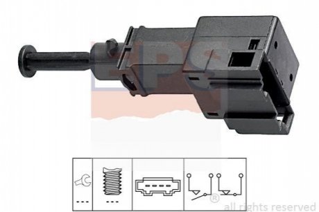 Датчик стоп сигналу, (4 конт.) 95- /Caddy 95-03, T5 03-15 EPS 1.810.151