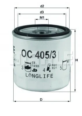 Фільтр масла MAHLE / KNECHT OC405/3 (фото 1)