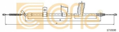 Трос ручного тормоза зад. X-TRAIL 08- Пр.(1697/1510) COFLE 17.0330