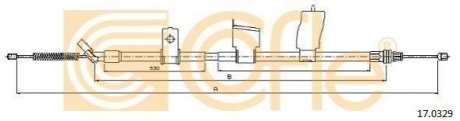 Трос ручного тормоза зад. X-TRAIL 08- Л. (1697/1510) COFLE 17.0329