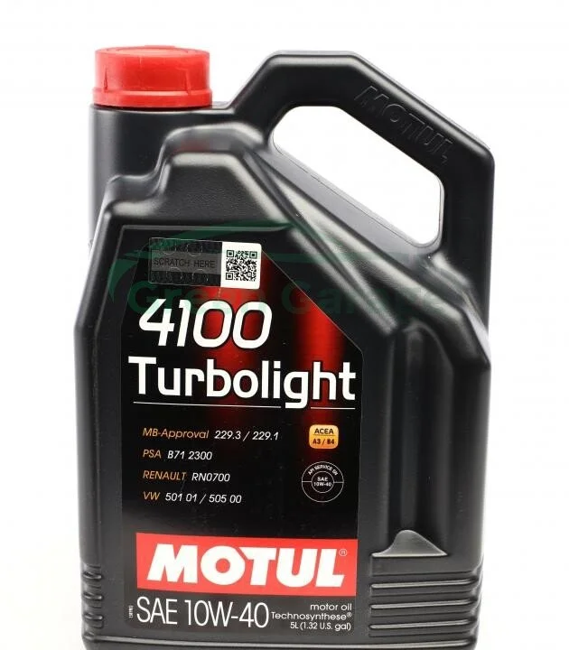 Масло моторное Motul 4100 Turbolight 10W-40 (5 л) MOTUL 387606 (фото 1)