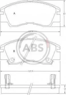 Колодки тормозные перед. Galloper/L200/L300/Lancer/Pajero (87-13) A.B.S. 36648