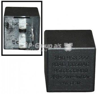 Реле поворотов (3 контакта/12V) VW/Fiat/Peugeot/Citroen/Ford/Opel JP GROUP 8199200400