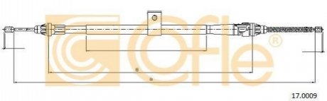 Трос ручного тормоза зад. NOTE 06- Пр. (1770/1555) COFLE 17.0009