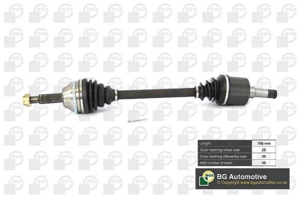 Полуось Ford Transit 06-12 2.2TDCi (28/36) 978mm Л. BGA DS2351LA (фото 1)