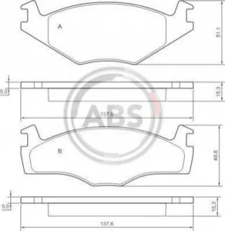 Колодки тормозные перед. Cordoba/Golf/Ibiza/Jetta/Passat (81-02) A.B.S. 36540