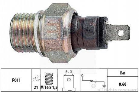 Датчик тиску. масла Peugeot J5/Partner 96-/Citroen Berlingo 96- EPS 1.800.021