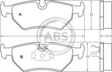Тормозные колодки перед. Combo/Corsa -01/Astra/Vectra -96/Lanos A.B.S. 36900