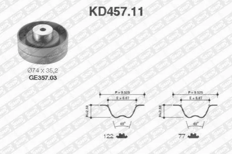 Ремк-т пасу ГРМ (5323XS+5246+55401) Volkswagen Transporter 92- NTN SNR KD457.11