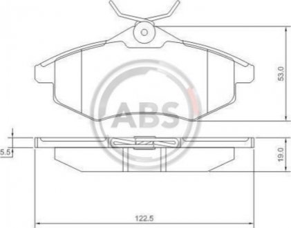 Комплект гальмівних накладок, дискове гальмо A.B.S. 37307