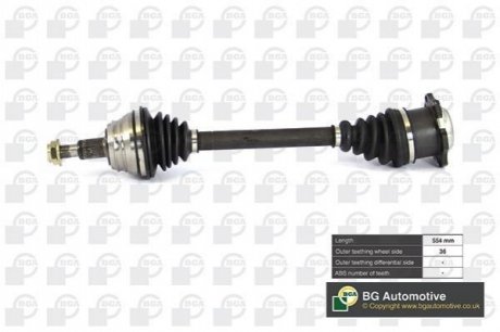 Полуось Octavia/Golf 1.6-2.3 97-06 (36z/544mm) Л. BGA DS9619L