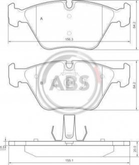 Тормозные колодки перед. BMW 3(E46) 99-07/X3(E83) 03-11 (ATE) A.B.S. 37374