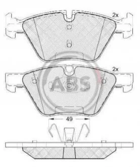 Гальмівні колодки, дискове гальмо (набір) A.B.S. 37551