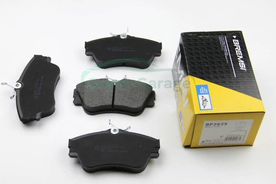Тормозные колодки перед. T4 1.9TD/2.4D >99 (R15)(невент.диск) BREMSI BP2625 (фото 1)