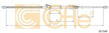 Трос ручного гальма(барабан) Seat Ibiza, VW Polo, 1,2-1,9, 08- COFLE 10.7140