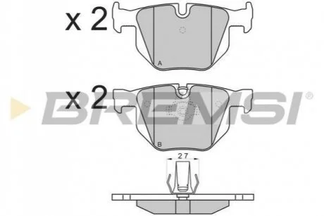 Тормозные колодки зад. BMW 3(E90)/5(E60) (ATE) (122x58,2x17) BREMSI BP3173
