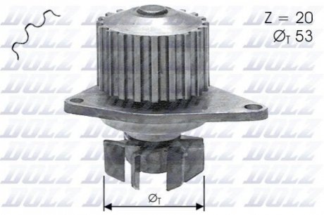 Водяной насос Berlingo/Partner 1.1/1.4i 96- (20z) DOLZ C110