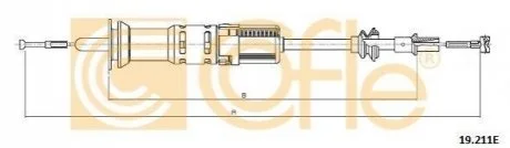 (автомат) Трос зчеплення VW Caddy все DS 95- Seat Inca/lbiz COFLE 19.211E