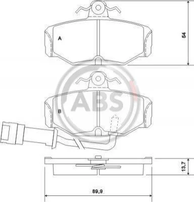 Колодки тормозные задн. Scorpio/Escort/Granada/Sierra 82-01 A.B.S. 36170 (фото 1)
