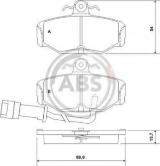 Гальмівні колодки, дискове гальмо (набір) A.B.S. 36170