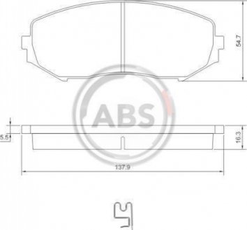 Тормозные колодки перед. Suzuki Grand Vitara 05-15 (tociko) A.B.S. 37531