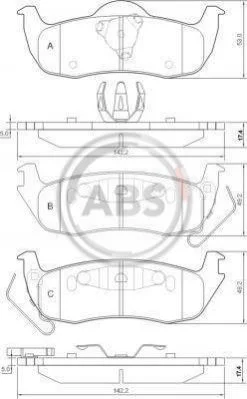 Колодки тормозные задн. Grand Cherokee/Commander/QX56 03-13 A.B.S. 37534 (фото 1)