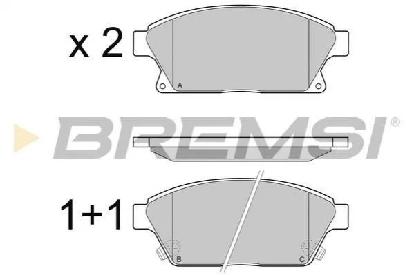 Тормозные колодки перед. Astra J/Zarifa/Chevrolet Cruze 09- BREMSI BP3405 (фото 1)
