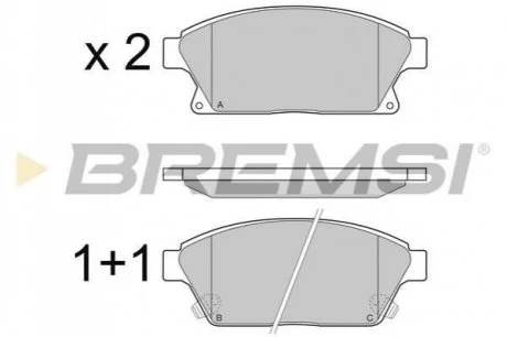 Тормозные колодки перед. Astra J/Zarifa/Chevrolet Cruze 09- BREMSI BP3405