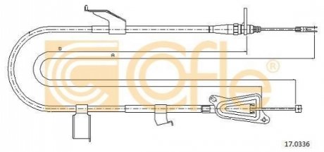 Трос ручного тормоза зад. X-TRAIL T30 03-08 Пр. (1736/1598) COFLE 17.0336