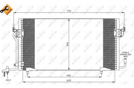 Радіатор кондиціонера Citroen Berlingo/Peugeot Partner 98- NRF 35439