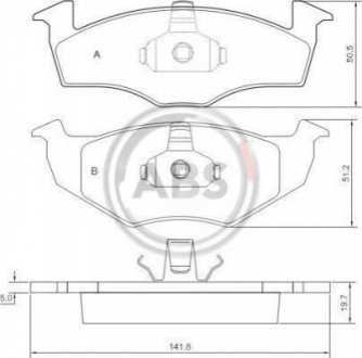 Гальмівні колодки, дискове гальмо (набір) A.B.S. 36970