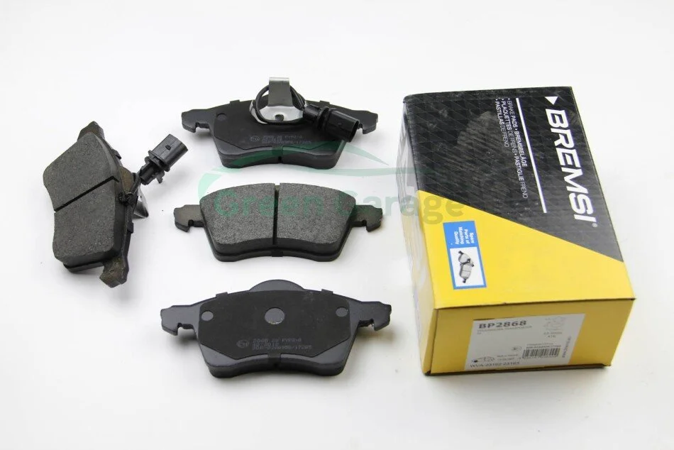 Тормозные колодки перед. T4 2.5TDI 96-03 (R15)(с датчиком) BREMSI BP2868 (фото 1)