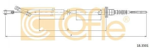 Трос сцепления Chevrolet Aveo 06- (888/595) COFLE 18.3501 (фото 1)