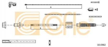 Трос акселератора Renault 19, Clio, Safrane, 1,4-3,0, 91- COFLE 10.0382