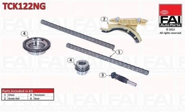 К-кт ланцюга ГРМ Ford Transit Connect/Focus 1.8D/1.8 TDCI Fischer Automotive One (FA1) TCK122NG (фото 1)