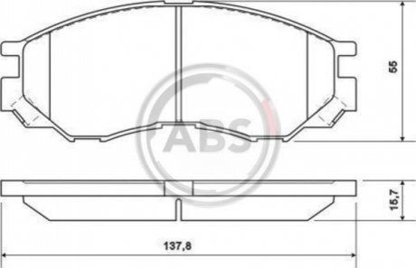 Гальмівні колодки передні Mitsubishi L200, L300, L400 2.0-3.0 94- A.B.S. 36925