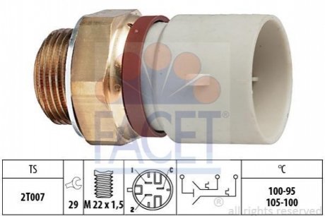 Термовимикач вентилятора радіатора FACET 7.5674