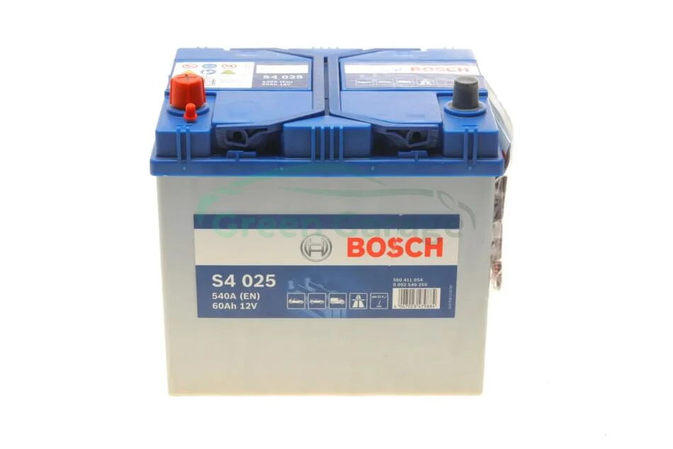 Акумулятор 60Ah-12v (S4025) (232x173x225),L,EN540 Азія BOSCH 0 092 S40 250 (фото 1)