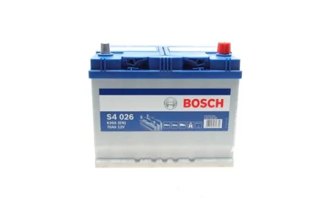 Акумулятор 70Ah-12v (S4026) (261x175x220),R,EN630(Азія) BOSCH 0 092 S40 260