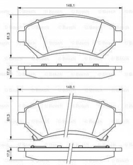 Гальмівні колодки перед. дискові Opel Sintra 2.2-3.0 -99 BOSCH 0 986 424 466