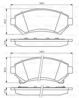 Гальмівні колодки перед. дискові Opel Sintra 2.2-3.0 -99 BOSCH 0 986 424 466