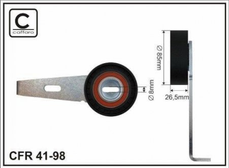 (85x8x26 пластик)Ролік Citroen Jamper/ Fiat Ducato 1,9TD CAFFARO 41-98