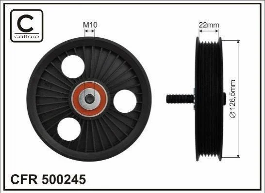 126,5x10x22 ролик паска генераторного Renault 1.5dCi 01- CAFFARO 500245 (фото 1)