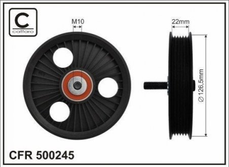 126,5x10x22 ролик паска генераторного Renault 1.5dCi 01- CAFFARO 500245