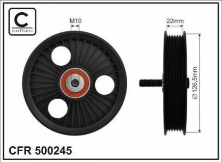126,5x10x22 ролик паска генераторного Renault 1.5dCi 01- CAFFARO 500245