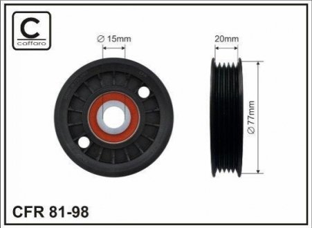 Ролік 77X20.5X15 полiклинового паска VW Passat, Audi A4 CAFFARO 81-98