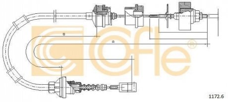 Трос зчеплення Fiat Ducato 1.9 TDS gear ML 98- 1480/925 COFLE 1172.6