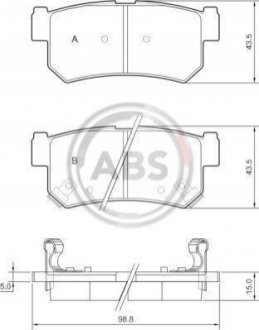 Гальмівні колодки, дискове гальмо (набір) A.B.S. 37460